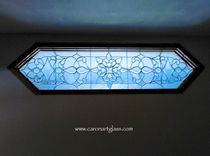Stained Glass Room Divider - Beveled Glass With Clear Textured Glass 1 small