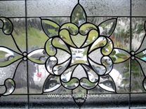 Stained Glass Room Divider - Beveled Glass With Clear Textured Glass 3 small