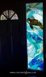 Stained Glass Sidelight Window - Na Honu I Ka Poli O Ke Kai (Turtle In The Heart Of The Sea) 2 small