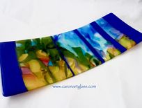 Fused Glass Plate - Big Sur 1 small