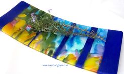 Fused Glass Plate - Big Sur 3 small