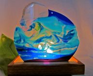 Fused Glass Accent Light - C'est La Lune (It's The Moon) 3 small