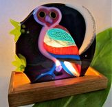 Fused Glass Accent Light - Le Hibou (The Owl) 3 small