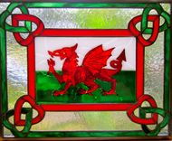 Fused and Stained Glass Window - Cymru Am Byth (Wales Forever) 1 small