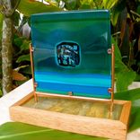 Fused Glass Table Sculpture - I Luna (Up Above) 1 small