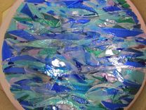 Fused Glass Table Top Insert: Ocean 4 small