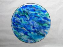 Fused Glass Table Top Insert: Ocean 2 small