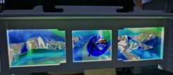 Fused Glass Panels For Outdoor Lanai Light Fixture - Deep Sea 3 small