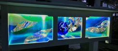 Fused Glass Panels For Outdoor Lanai Light Fixture - Deep Sea 4 small
