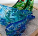 Fused Glass Table Sculpture:  Hoe A  Mau - Gazing At Stars 2 small