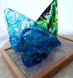 Fused Glass Table Sculpture:  Hoe A  Mau - Gazing At Stars 3 small