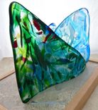 Fused Glass Table Sculpture:  Hoe A  Mau - Gazing At Stars 4 small