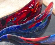 Fused Glass Table Sculpture:  Hoe A Mau - Room For New Growth 5 small