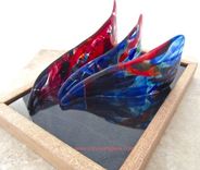 Fused Glass Table Sculpture:  Hoe A Mau - Room For New Growth 2 small