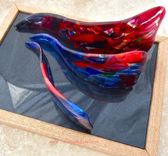 Fused Glass Table Sculpture:  Hoe A Mau - Room For New Growth 3 small