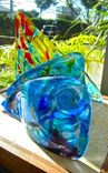 Fused Glass Table Sculpture:  Hoe A Mau - I Know You'll Always Be There 2 small
