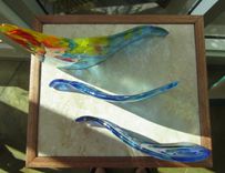 Fused Glass Table Sculpture:  Hoe A Mau - I Know You'll Always Be There 4 small