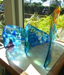 Fused Glass Table Sculpture:  Hoe A Mau - I Know You'll Always Be There 5 small