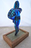 Fused Glass Sculpture - Two Azure Dragons (Quinglong) 4 small