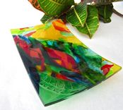 Fused Glass Plate- Kailua 1 small