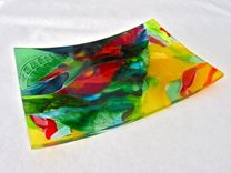 Fused Glass Plate- Kailua 2 small