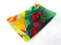 Fused Glass Plate- Kailua 3 small