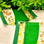 Fused Glass Plates- Sunset Bouquet 2 small