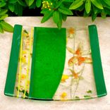 Fused Glass Plates- Sunset Bouquet 3 small