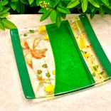 Fused Glass Plates- Sunset Bouquet 1 small