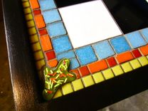 Art Glass Mosaic Chess Board - Mexican Bobbles  2 small