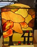 Stained Glass Front Porch Pendant Light-  Autumn Oak 1 small