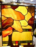 Stained Glass Front Porch Pendant Light-  Autumn Oak 3 small