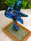 Fused Glass Sculpture - Two Azure Dragons (Quinglong) 1 small