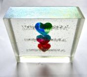 Cast Glass - Three Hearts 5 small