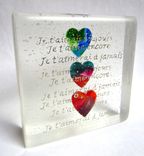 Cast Glass - Three Hearts 1 small