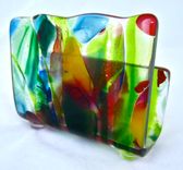 Fused Glass Business Card Holder  4 small