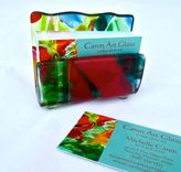 Fused Glass Business Card Holder  6 small