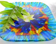Fused Glass Platter - Starburst 3 small