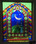 Stained Glass Mosque Window - Star And Crescent 1 small