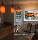 Stained Glass Barrel Pendant Light- Forget Me Knot 5 small