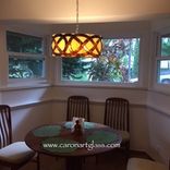 Stained Glass Barrel Pendant Light- Forget Me Knot 2 small