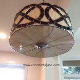 Stained Glass Barrel Pendant Light- Forget Me Knot 3 small