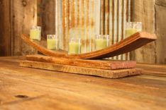 Rustic Reclaimed Bent Wood Candle Holders - Votive 2 small