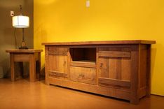 Rustic Reclaimed Barnwood Media / Entertainment Console 1 small