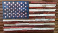 One Of A Kind Us Flags Made From Reclaimed Barnwood!! 5 small