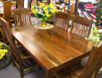 Walnut Shaker Table With Chrysacola Inlays 1 small