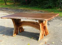 Slab Walnut Dining Table Turquoise Inlaid 1 small