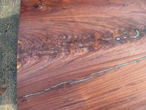 Slab Walnut Dining Table Turquoise Inlaid 3 small