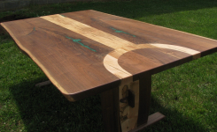 Walnut And Ambrosia Maple Live Edge Dining Table 1 small