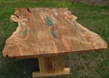 Live Edge Ambrosia Maple Dining Trestle Table 1 small